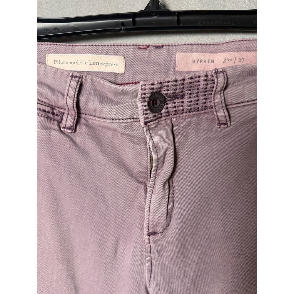 Pilcro and the Letterpress Hyphen Chino Pants Lavender Mauve Slim Fit Size 27